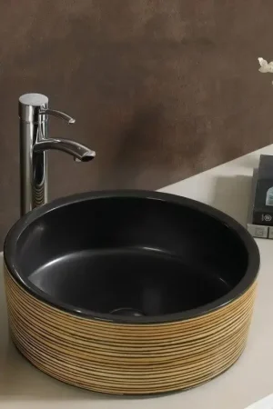 Vasque à Poser Ronde - Céramique Noire - 41 cm - Soon Dernière Chance