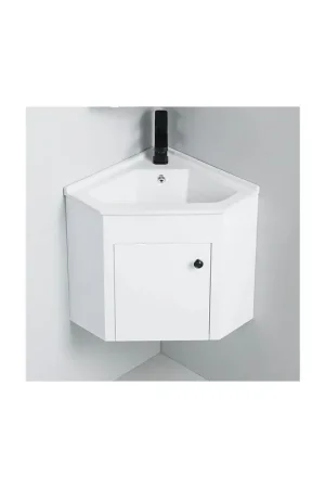 Meuble d‘angle de salle de bain - Blanc - Lave main - 42x42 cm - City Promotion