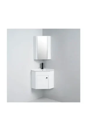 Top Vente Pack Meuble Miroir d‘Angle + Meuble d‘Angle avec Lave main - City