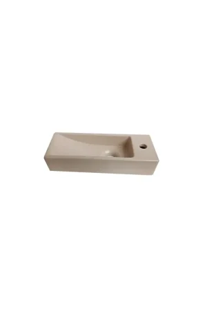 Lave main Rectangle droite Céramique Beige 38x15 cm - Minimalist Soldes