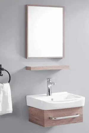 Ensemble Meuble de Salle de Bain Gain de Place - Bois - 44x36 cm - iD Offre Spéciale