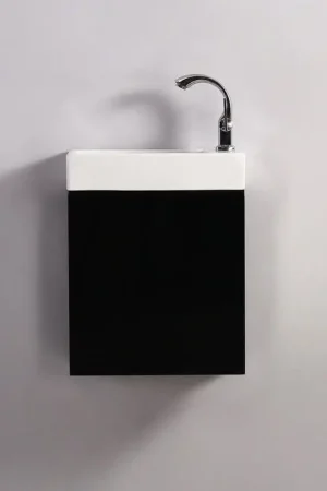 Meuble Lave main - Noir - Dark - 38x14 cm - Minimalist Dernière Chance