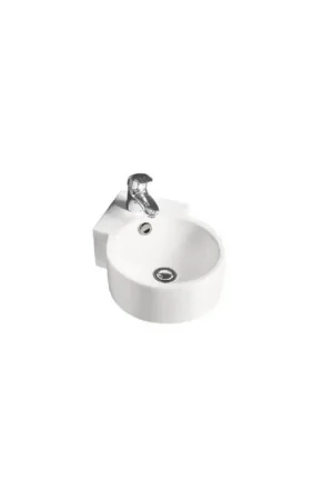 Lave main d‘angle Rond - Céramique Blanc - 43 x 31 cm - Style Nouvelle Collection