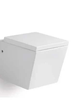 Achetez Aujourd'hui WC Suspendu Rectangle avec Abattant Céramique Blanc 56x36 cm - Connect