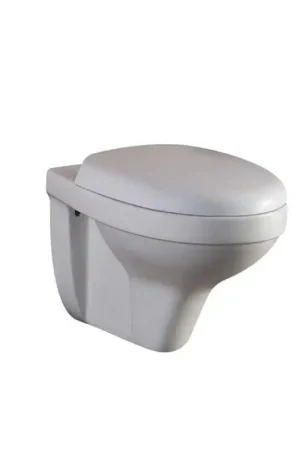 Haute Qualité WC Suspendu Ovale avec Abattant - Céramique Blanc - 56x35 cm - Cottage