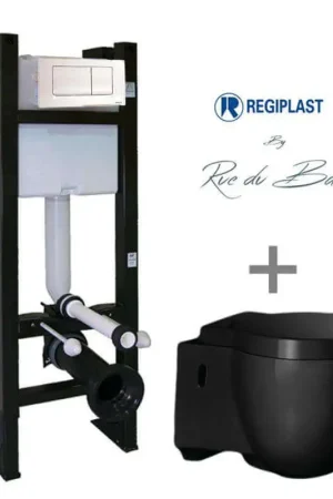 Affaire À Saisir Pack WC Charm noir avec plaque blanche