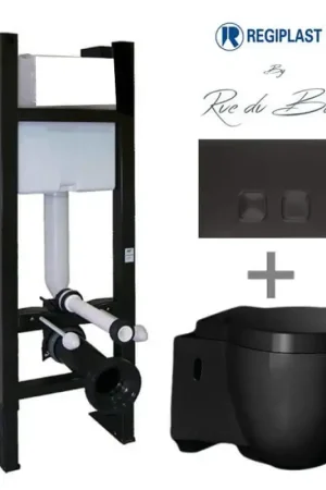Bon Marché Pack wc charm noir + plaque noire