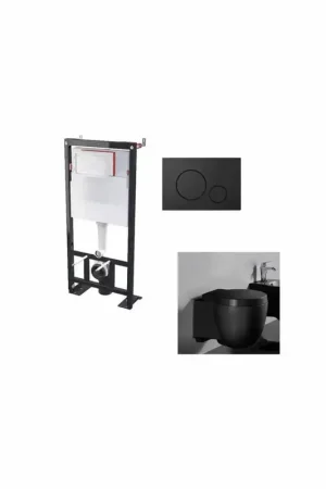 Livraison Express Ensemble WC suspendu Charm noir + plaque noire