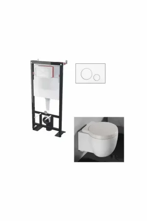 Ensemble WC suspendu Charm Blanc + plaque blanche Prix Choc