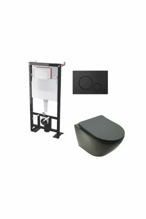 Marque Ensemble WC suspendu Cort noir mat + plaque noire mate