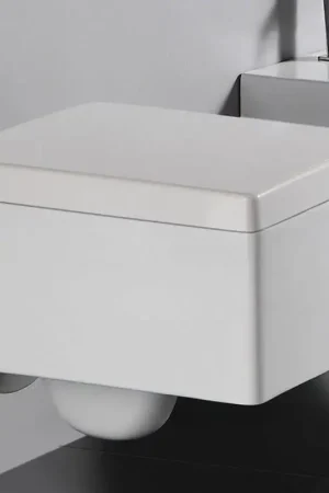 Abattant Blanc rectangulaire duroplastic pour wc KUBE Retour Gratuit