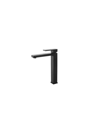 Bon Plan Robinet mitigeur lavabo carré surélevé - Noir Mat - Cube