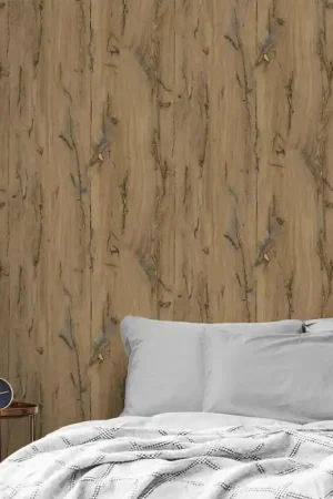 Papier peint intissé imitation bois doré Nouveauté