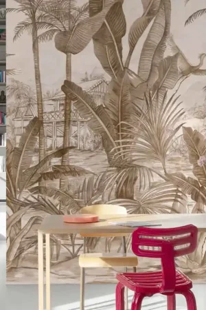 Nouvelle Collection Papier peint panoramique intissé jungle ocre L159 x 280H cm