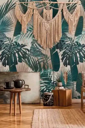 Papier peint panoramique en vinyle sur intissé jungle beige L 159 x H 280 cm AS CREATION Jusqu'à Épuisement Des Stocks