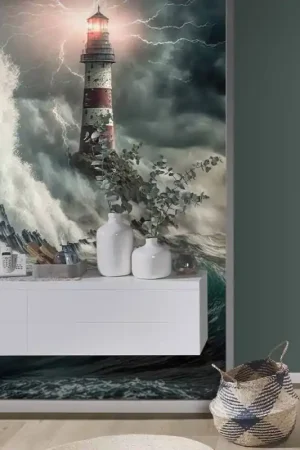 Dernière Chance Papier peint panoramique intissé phare océan L 150 x H 270 cm ERISMANN