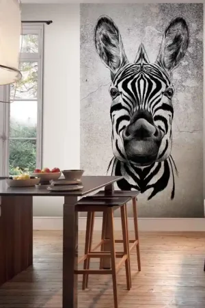 Prix Promo Papier peint panoramique intissé zèbre L 150 x H 270 cm ERISMANN