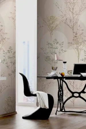 Papier peint panoramique intissé fleur séchée beige L 150 x H 280 cm ERISMANN Dernier Modèle