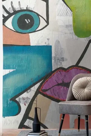 Papier peint panoramique intissé Picasso multicolore L212 x 280H cm Offre Exclusive