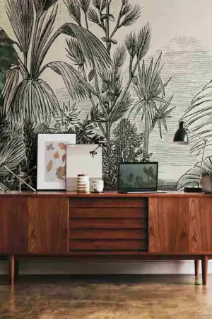 Papier peint panoramique en vinyl sur intissé jungle beige L 371 x H 280 cm AS CREATION Pas Cher