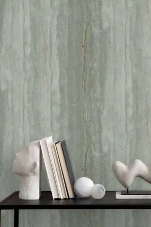 Papier peint marbre végétal vert Vente Flash