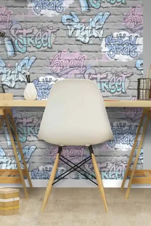 Offre Limitée Papier peint Street Tag gris clair