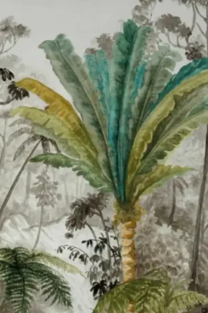 Papier peint intissé Panoramique jungle multicolore L 159 x H 280 cm Affaire À Saisir
