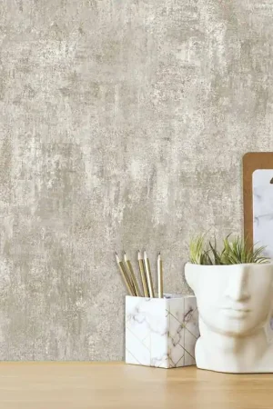 Papier peint effet béton ciré beige UGEPA Authentique