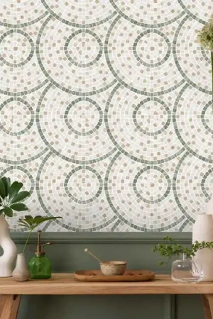 Meilleure Vente Papier peint intissé mosaïque pavé vert