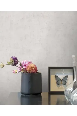 Satisfait Ou Remboursé Papier peint intissé effet béton mat gris clair