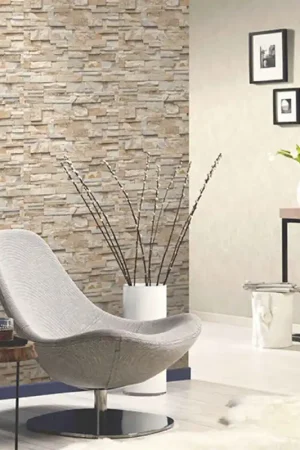 Papier peint intissé briques beige Dernier Modèle