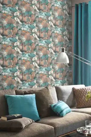 Acheter Direct Papier peint intissé paysage bleu et terracotta ERISMANN