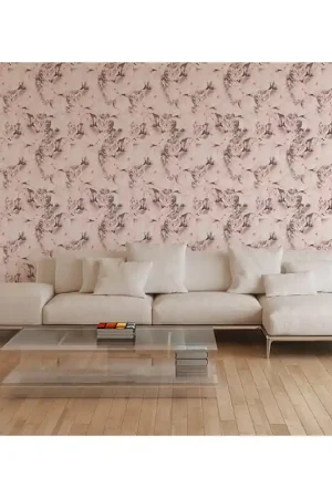 Papier peint intissé lessivable motif pivoine rose AS CREATION Vente Flash