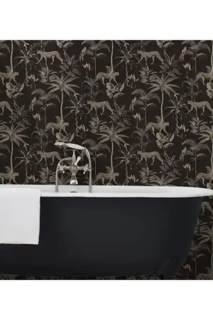 Meilleur Prix Papier peint intissé lessivable noir motif jungle