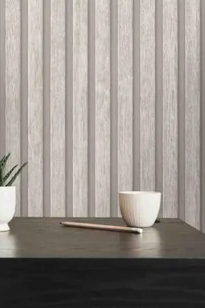 Papier peint intissé tasseaux de bois cèdre gris AS CREATION Produit De Marque