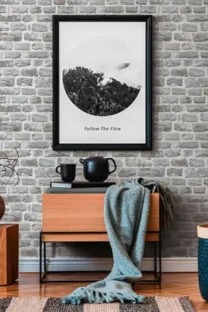 Papier peint intissé brique gris rose Seulement Aujourd'hui