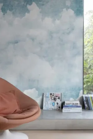 Produit De Marque Papier peint panoramique intissé nuage bleu L159 x 280H cm