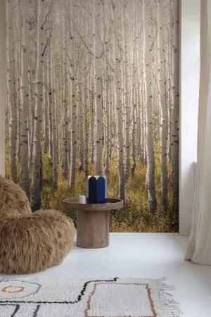Papier peint panoramique intissé forêt orange L159 x 280H cm Bon Plan