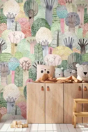 Papier peint panoramique jardin multicolore 159L x 280H cm Offre Exclusive