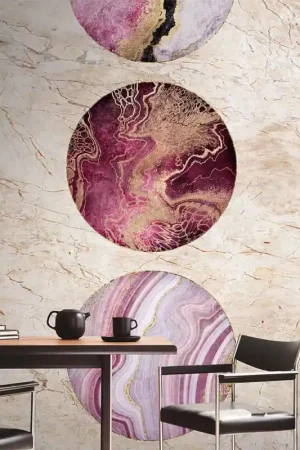 Retour Gratuit Papier peint panoramique intissé marbre prune L159 x 280H cm