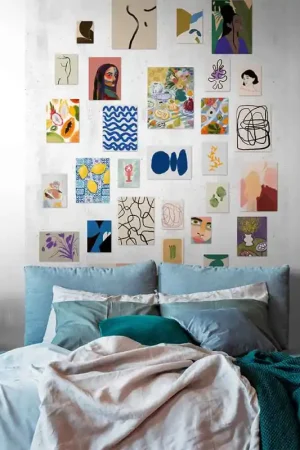 Papier peint panoramique intissé tableaux multicolore L159 x 280H cm Bon Marché