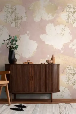 Paiement Sécurisé Papier peint panoramique forme sur fond rose L159 x 280H cm