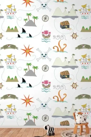 Prix Choc Papier peint panoramique en vinyl sur intissé Pirate multicolore 280 H x 159 L cm
