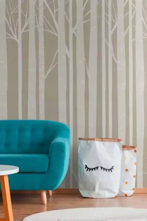 Offre Exclusive Papier peint panoramique en vinyl sur intissé Forêt beige 280 H x 159 L cm