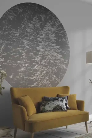 Seulement Aujourd'hui Papier peint panoramique intissé pin gris anthracite Diam.140 cm ERISMANN