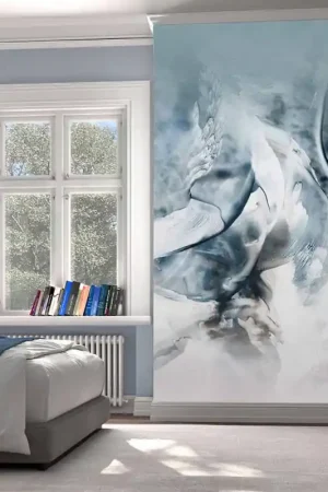 Meilleur Prix Papier peint panoramique intissé tempête bleu L 150 x H 270 cm ERISMANN