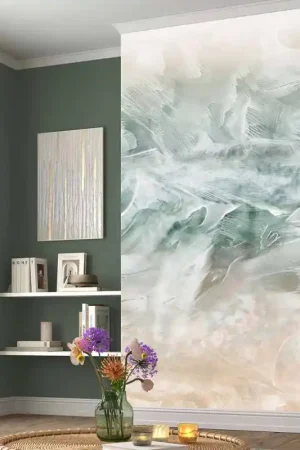 Remise Papier peint panoramique intissé océan beige et bleu L 150 x H 270 cm ERISMANN