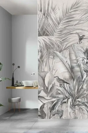 Papier peint panoramique intissé jungle gris L 150 x H 270 cm ERISMANN Commander Vite