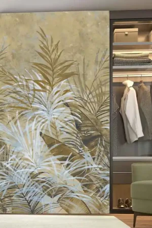 Papier peint panoramique intissé feuillage beige L 150 x H 270 cm ERISMANN Promotion Saisonnière