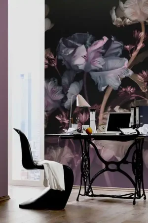 Commander Maintenant Papier peint panoramique intissé floral violet L 150 x H 280 cm ERISMANN